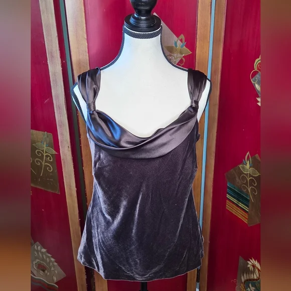 ANN TAYLOR Satin Cowl Neck Blouse - Rich Brown| Size 8 (NWT) - Picture 13 of 13